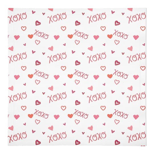 XOXO Pattern 10" x 10" Cotton Twill Napkin